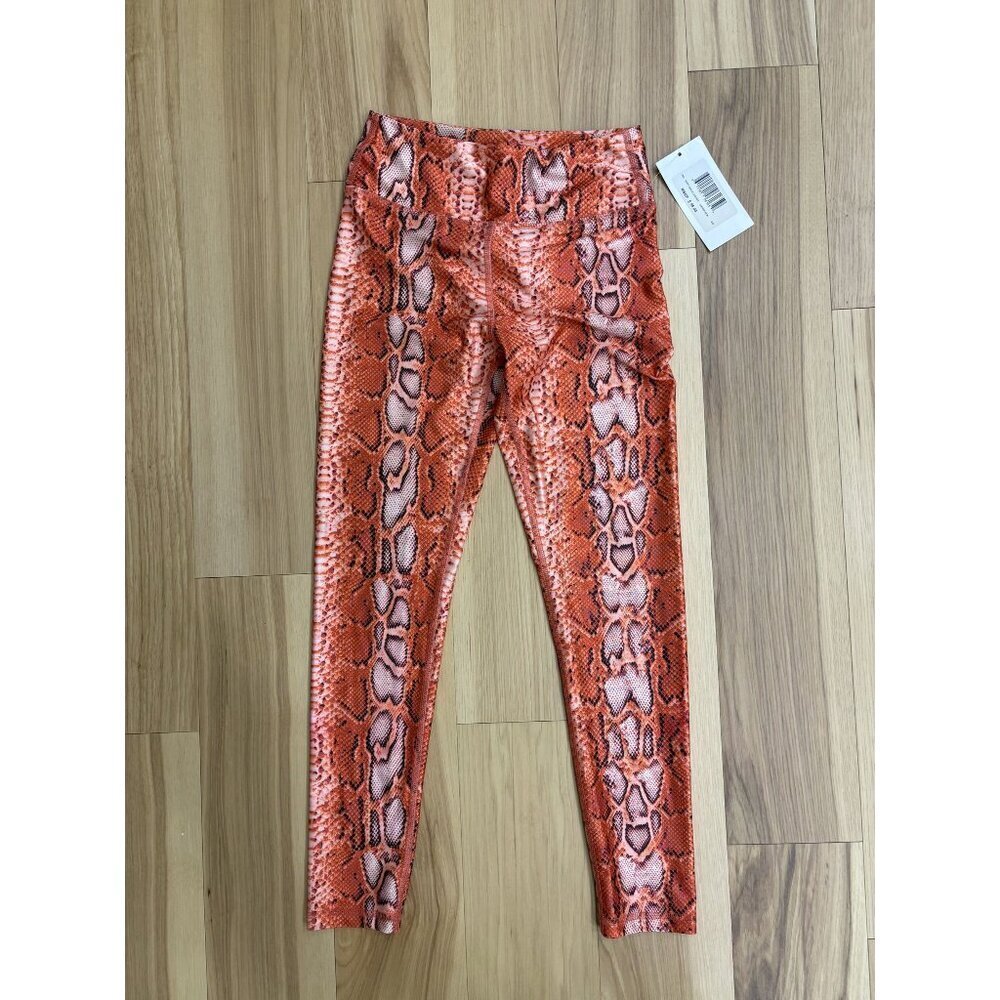 Pheel NWT Orange Snake Print Spirit Leggings S/M